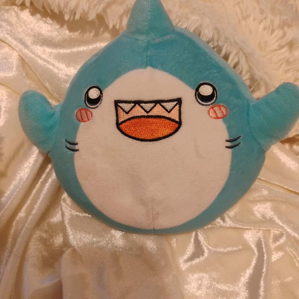 LankyBox Thicc Shark Plush Blue Stuffed Animal Toy 8"